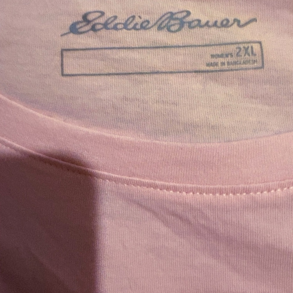 Eddie Bauer Light Pink T-Shirt 2X NWOT! - Picture 2 of 2